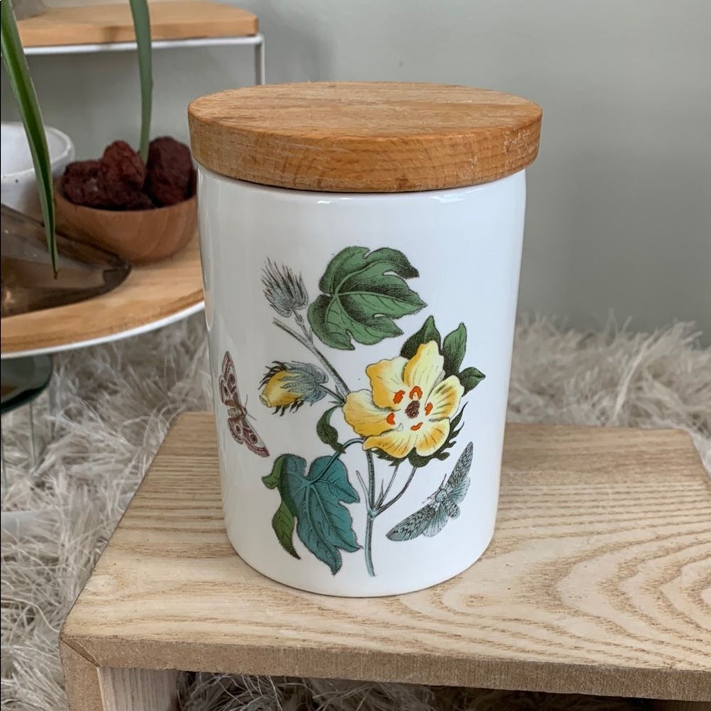 Portmeirion Vintage The Botanic Garden Small Canister Yellow Flower & Moths